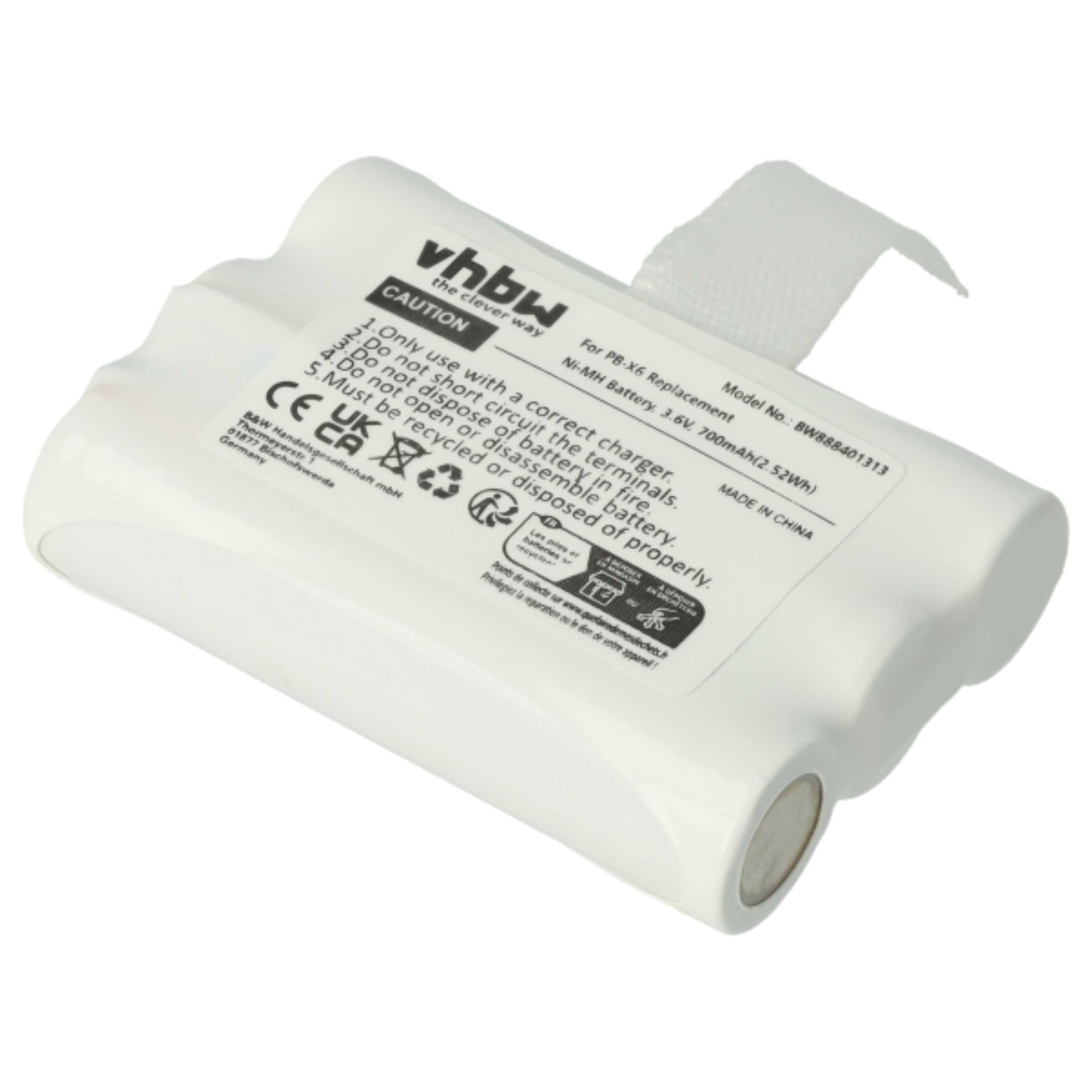 vhbw 2 x bateria Midland PB-X6 do radia (700 mAh, 3,6 V, NiMH)