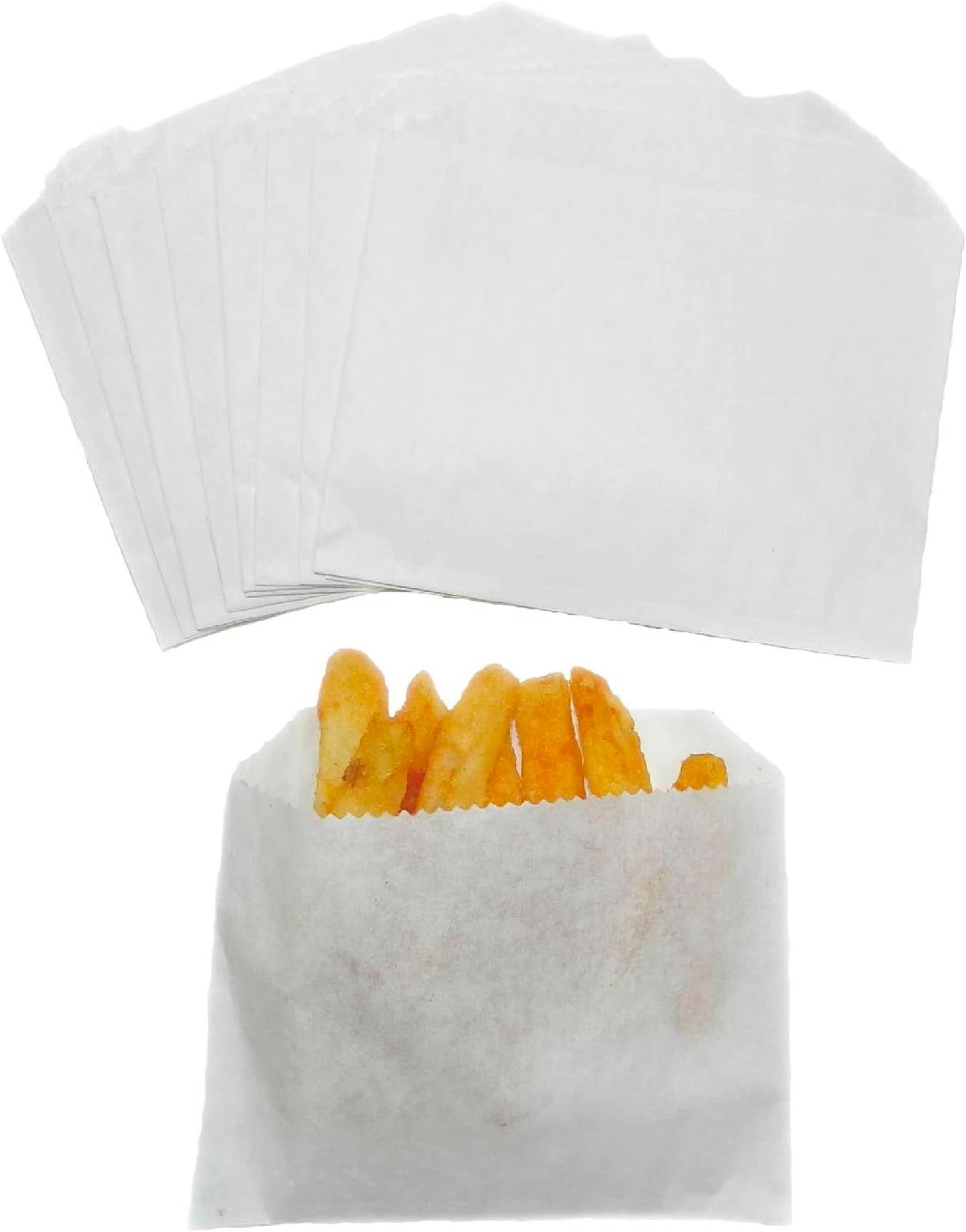 Grease Resistant Serving Bag For Outdoor Entertaining, French Fry Bag, Pack of 50
