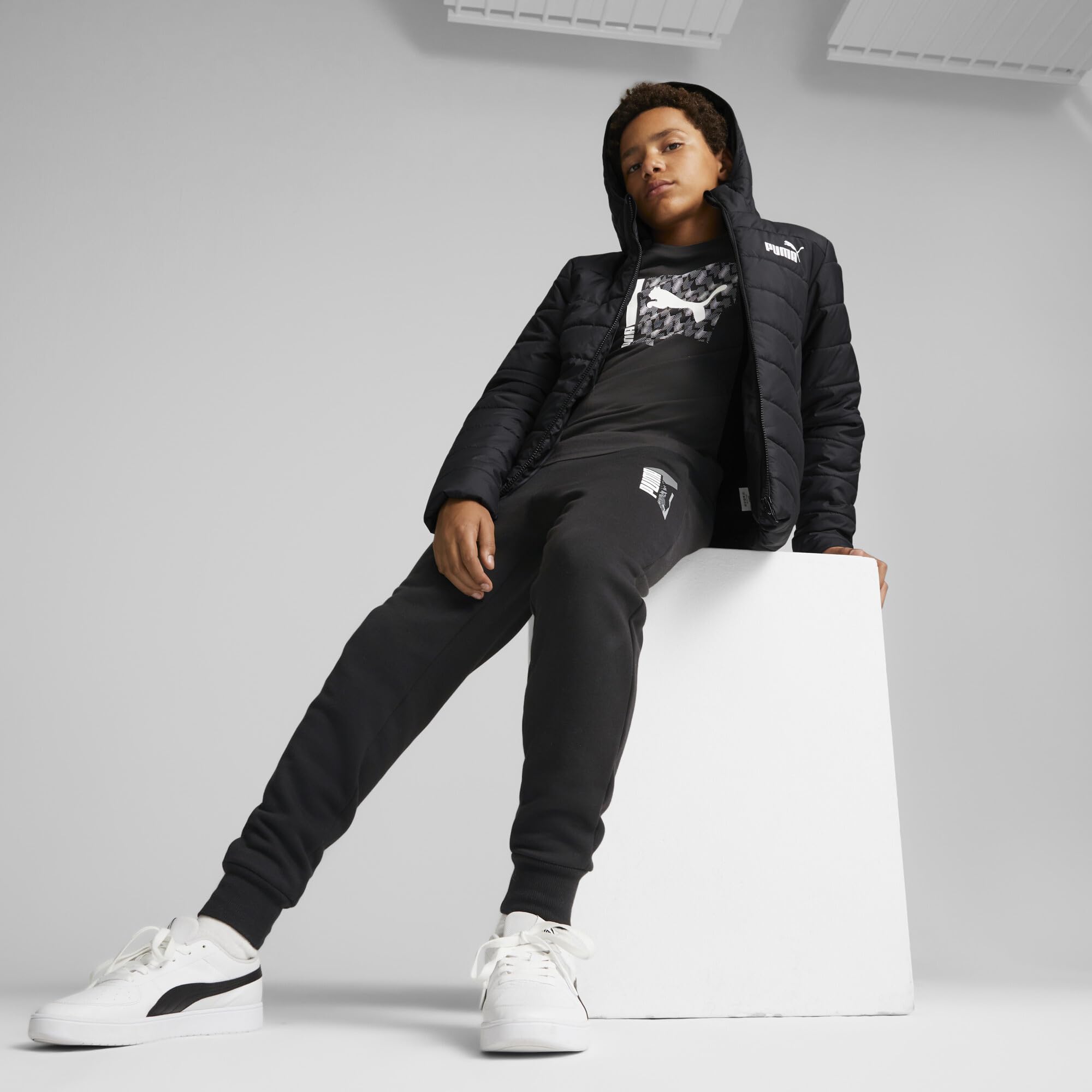 PUMA Wyściełana kurtka Chłopcy Ess Wyściełana Kurtka Z Kapturem