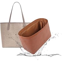 Lightweight Bag Insert for City Tote 33, Side Zipper, Gold | Bottle Holder and Side Zip, Smooth Satin Interior, Easy-Care Outer Surface, Multiple Color Options, Structured Yet Flexible