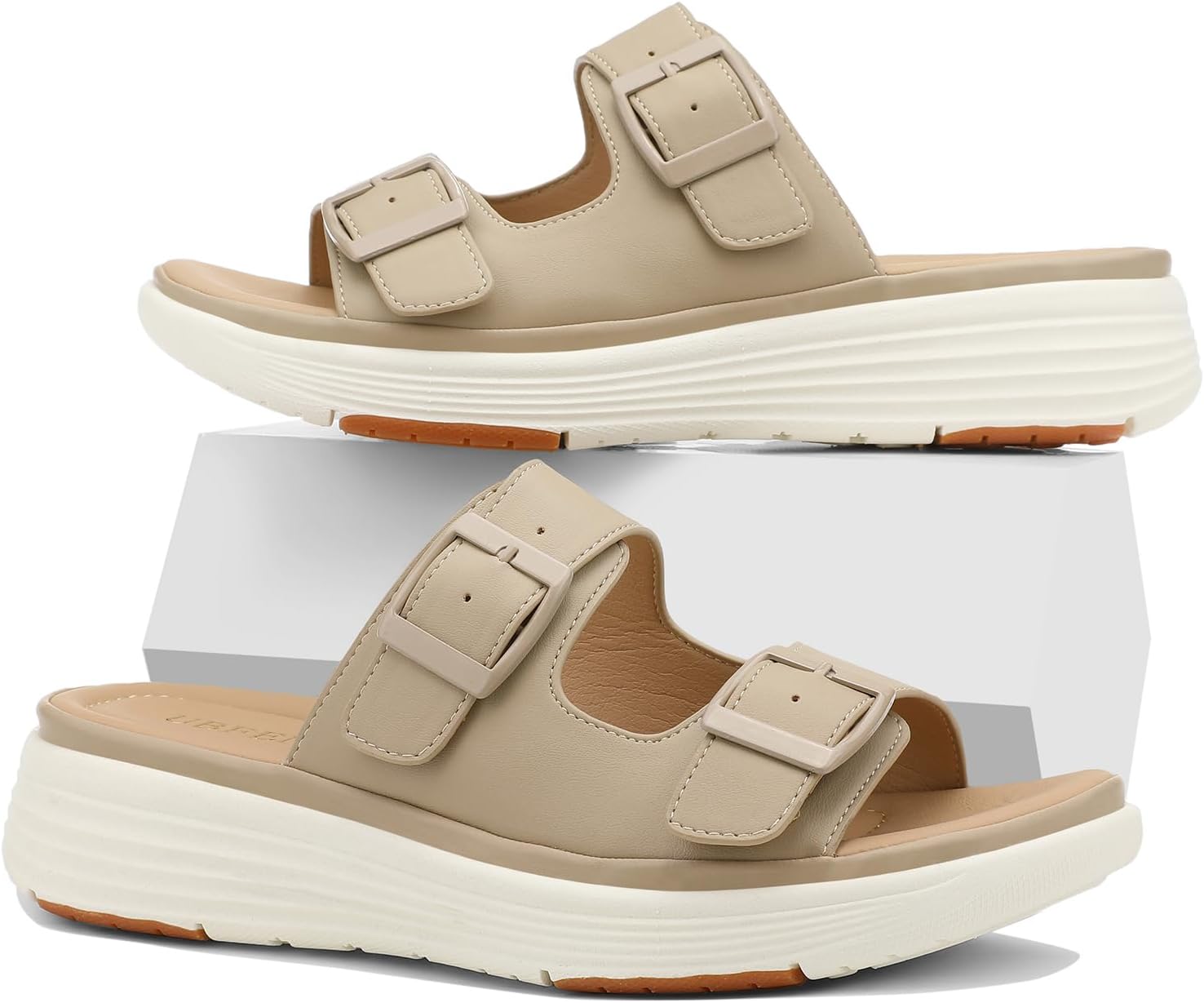 UBFEN Womens Platform Sandals Comfortable Walking Slide Soft Cushioning Footbed Casual Dressy Wedge Sandals - Image 7