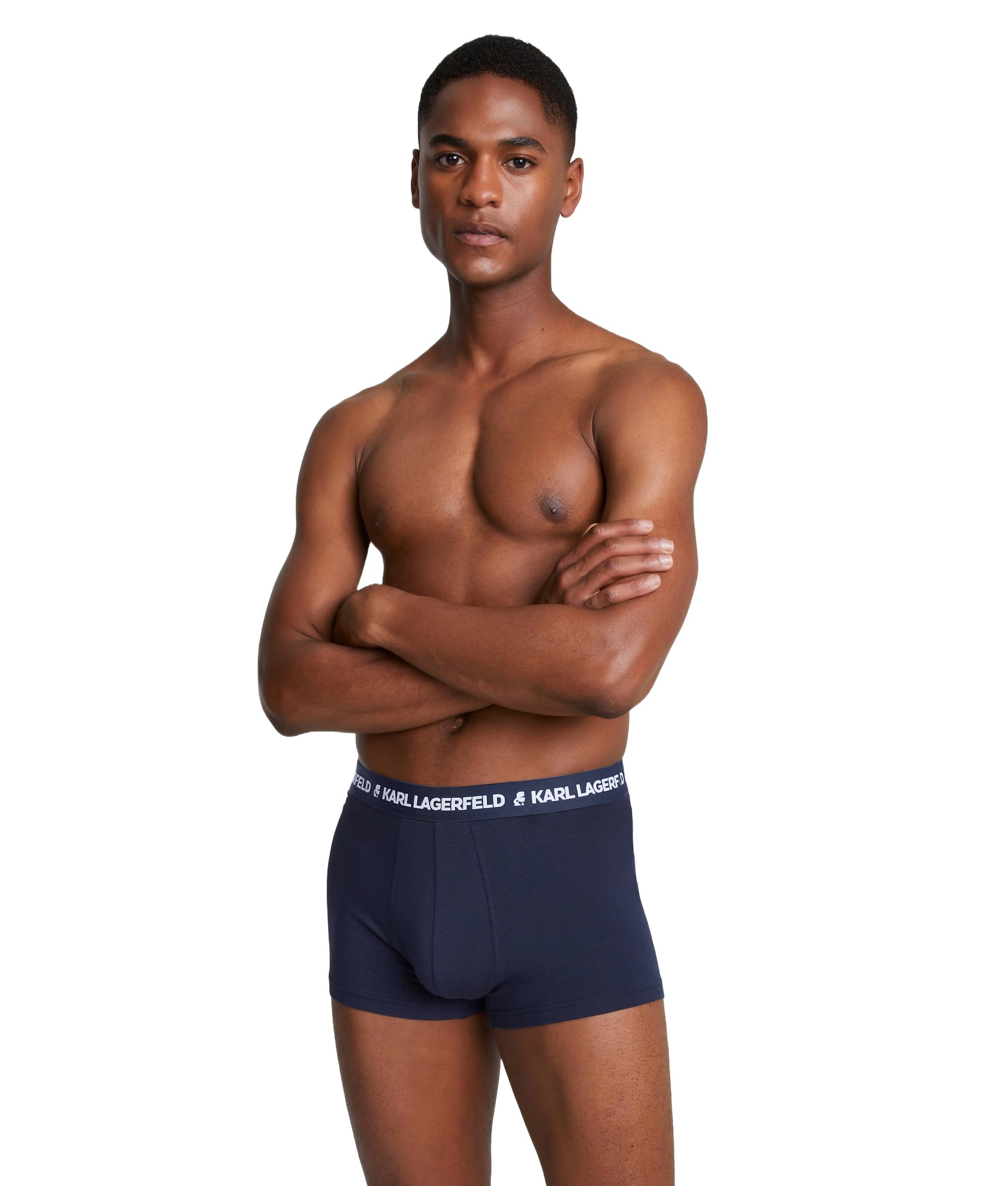 Karl Lagerfeld Herren Logo Trunk Set (3 Pack) Schwarz/Weiß/Marineblau M