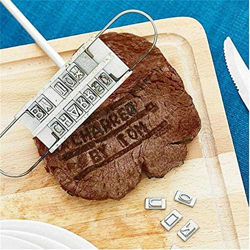 Miniatura 4 de Sello de parrilla de 55 letras para marcado de carne, hamburguesa de carne, mango de madera, accesorios impresos para barbacoa, barbacoa, marcado de