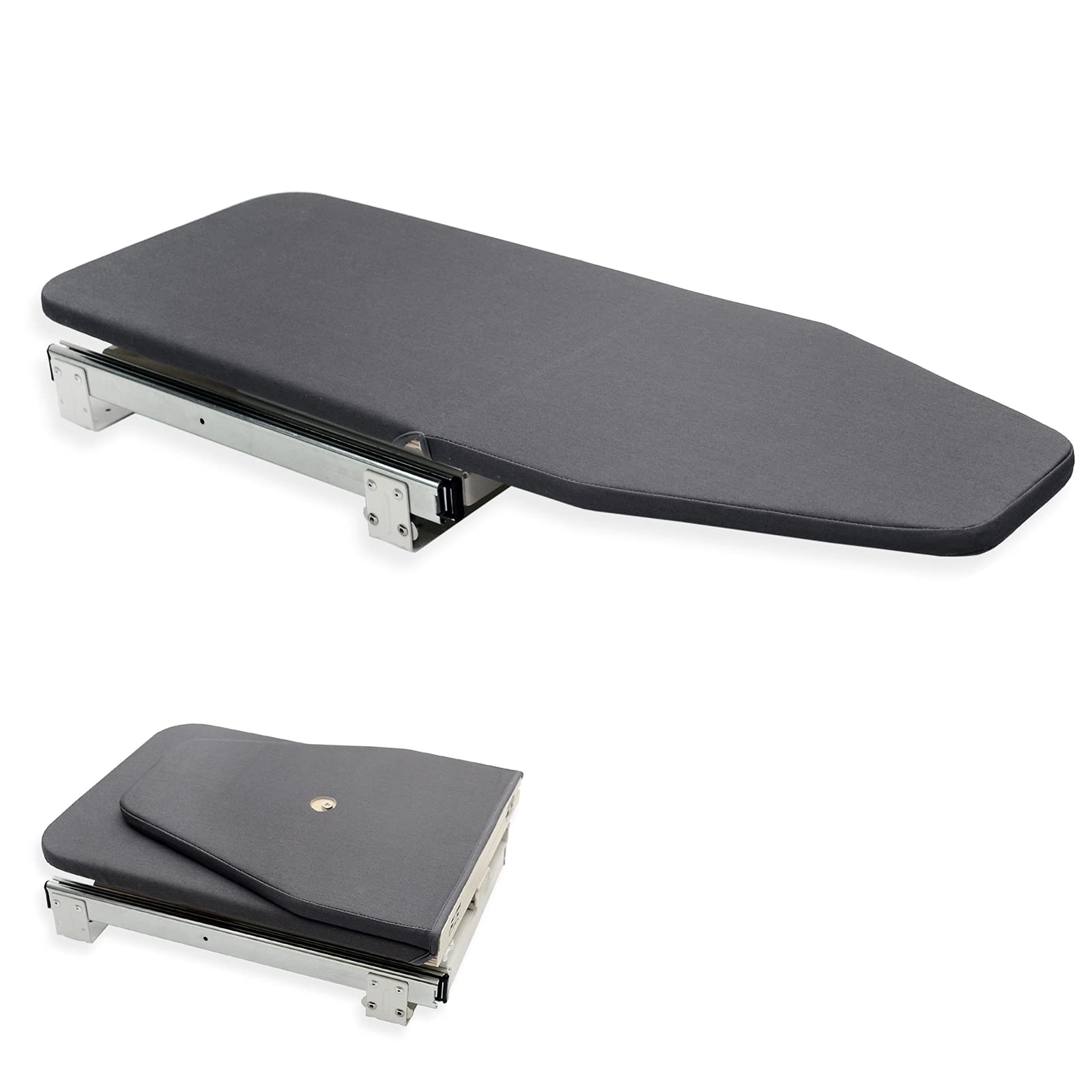 AKOZLIN Retractable Pull Out Ironing Board Closet Sliding Out Swivel Iron Board Mounted in Drawer with Heat Resistant Ironing Cover, Board Size: 31.88