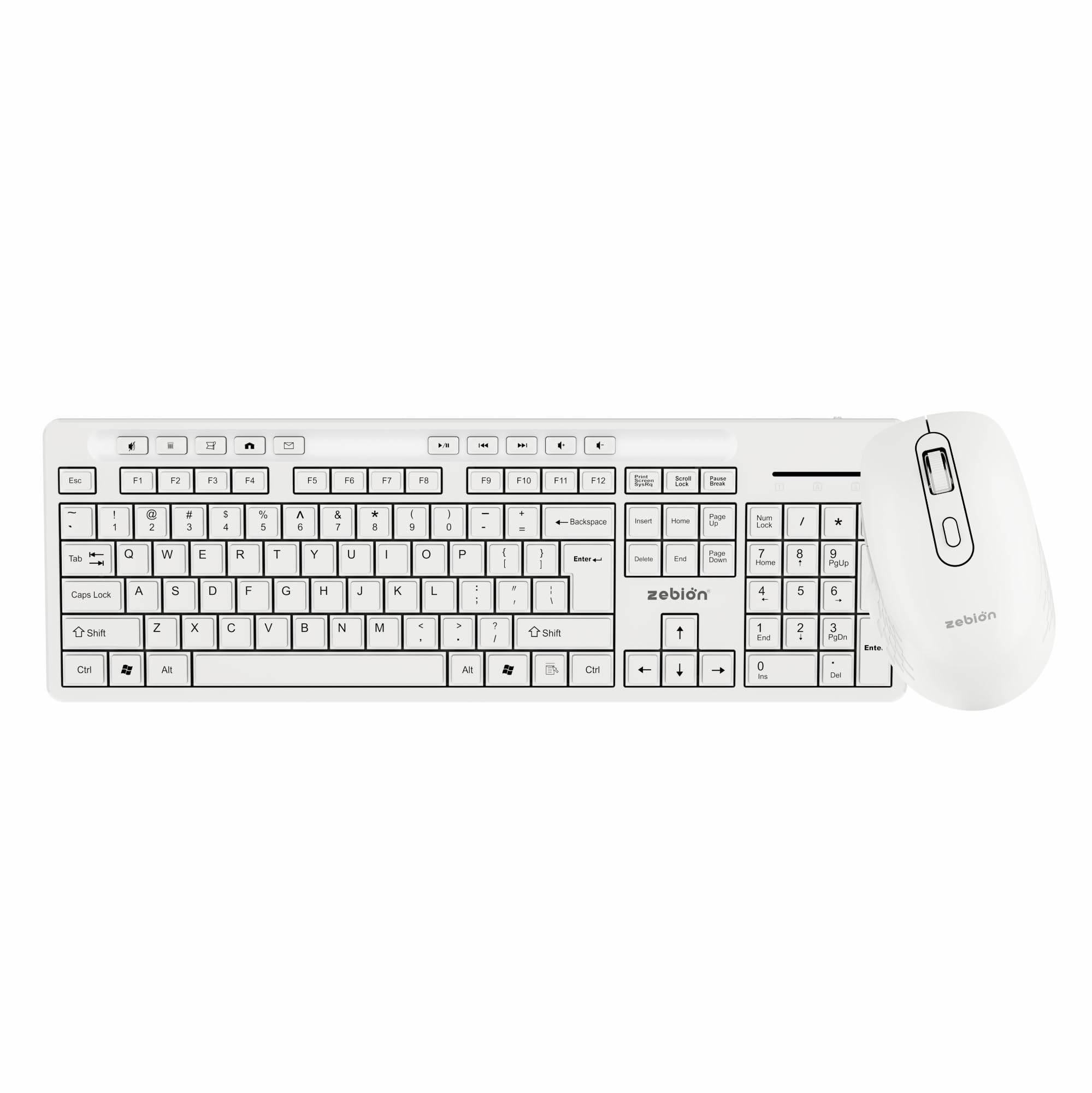 ZEBION G1600 Next Wireless Keyboard Mouse Combo with Nano Receiver, Slim,Elegant and Ergonomic Design, Tested with Over 5 Million keystrokes and clicks,1200 DPI,Durable Body (White)-image-14