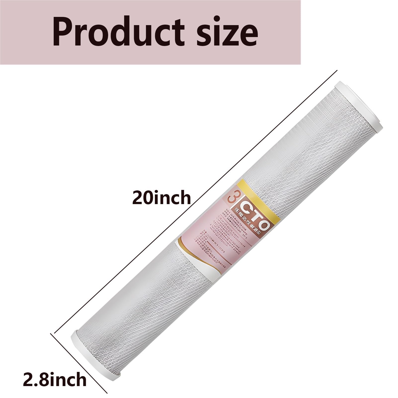 Filtr węglowy CTO 20" x 2,5", 4 szt. wkładów wymiennych, do systemu filtracji wody w całym domu i wody komercyjnej