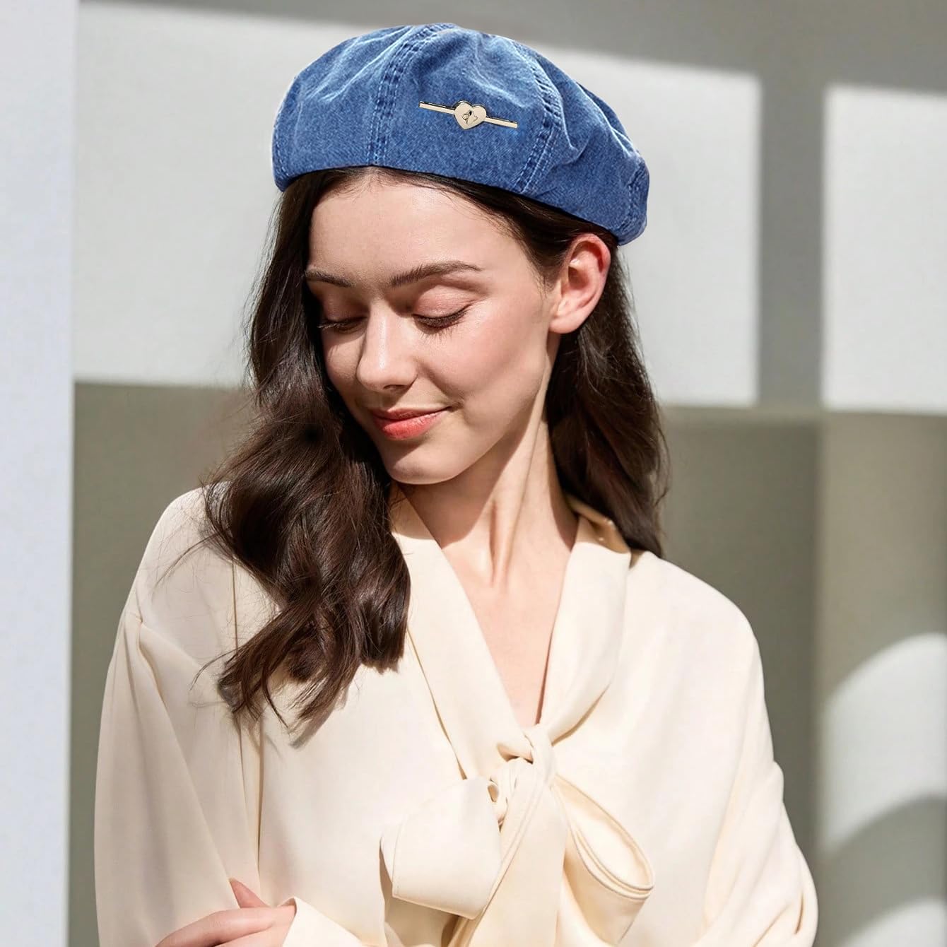 Denim Beret Hat Artist Cap Casual French Hat for Women