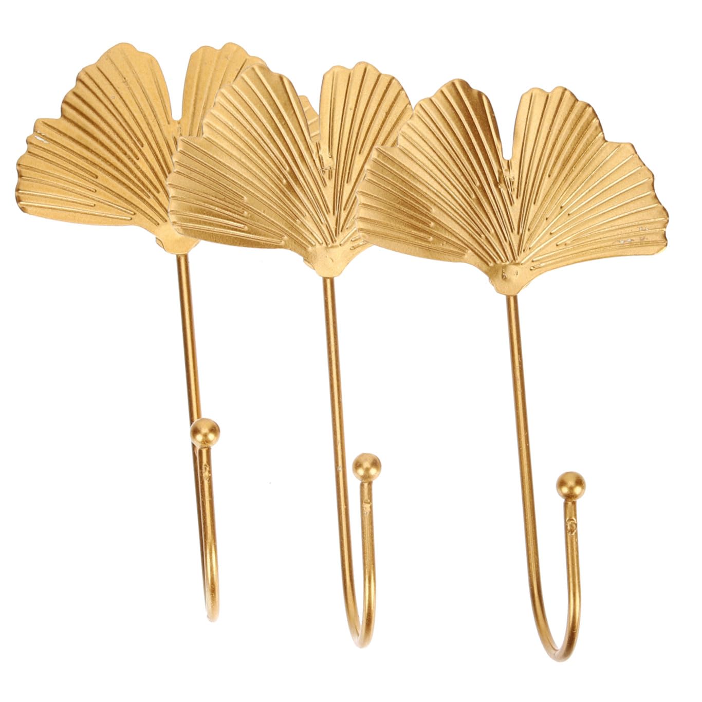 LABRIMP 6 Piezas Ginkgo biloba gancho ganchos para perchero ganchos para colgar puertas ganchos pared enganches pared gancho para pared ganchos adhesivos transparentes planchar Golden