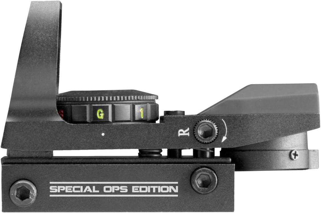 AIM SPORTS Tactical Dual Ill. 4 Different Reticles/Special Ops Edition (Small, Black)