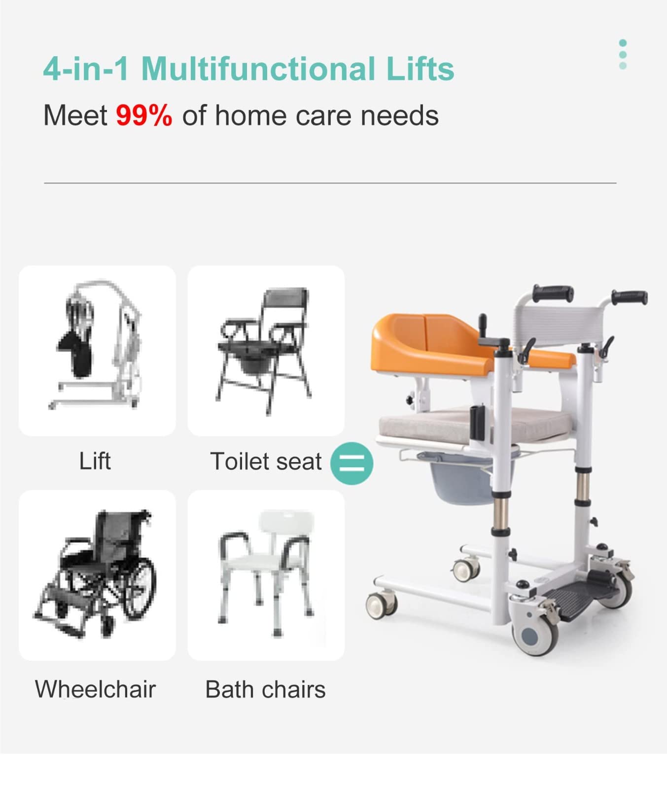 Elevador De Silla De Ruedas, Gruas para Personas Mayores, Baño Sillas De Ruedas, Altura Ajustable Silla De Ruedas De Transferencia para Ancianos Paralíticos