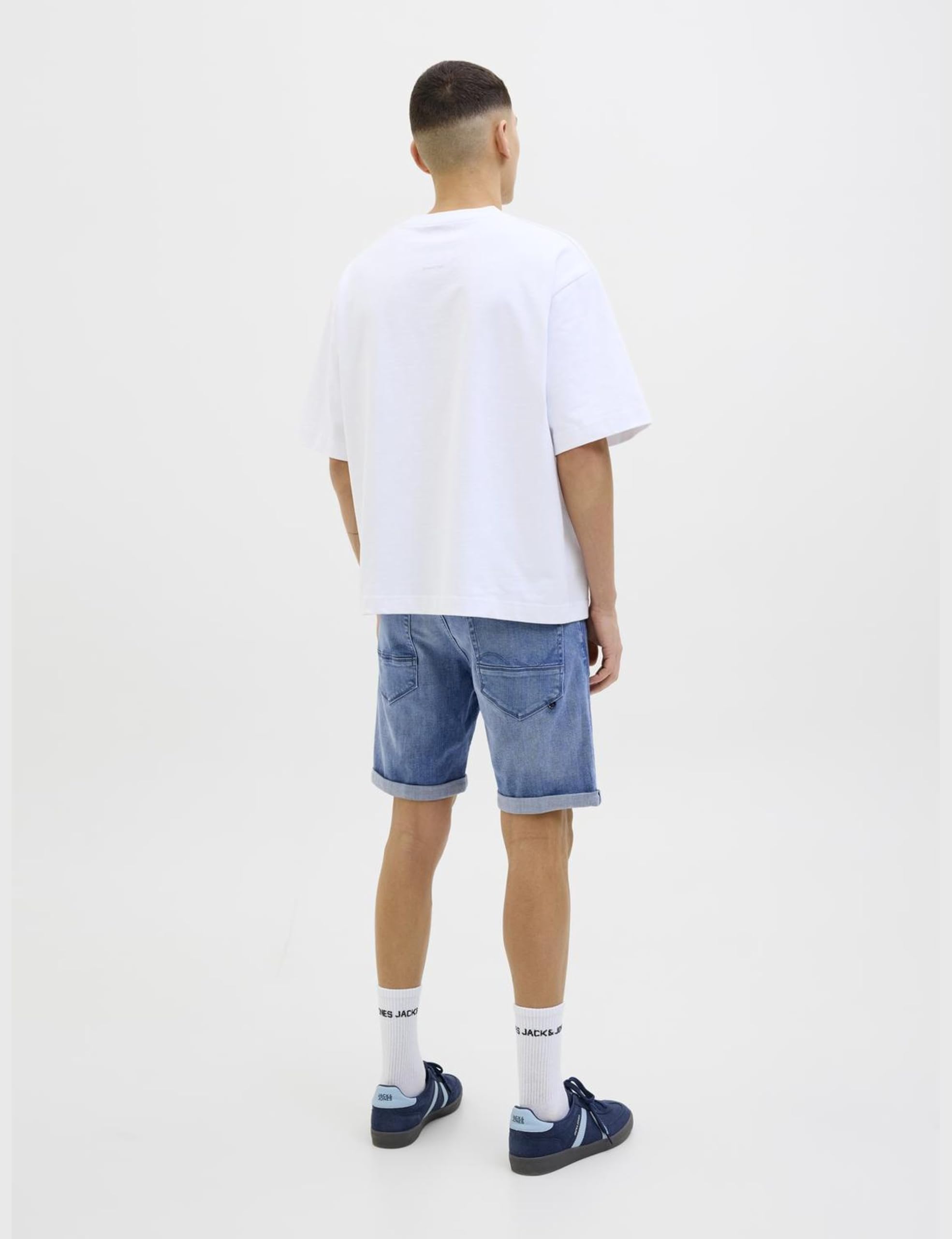 JACK & JONES Pantalones Cortos Hombre Ajuste Regular Estilo Desgastado Bolsillo Botonadura 5 Bolsillos