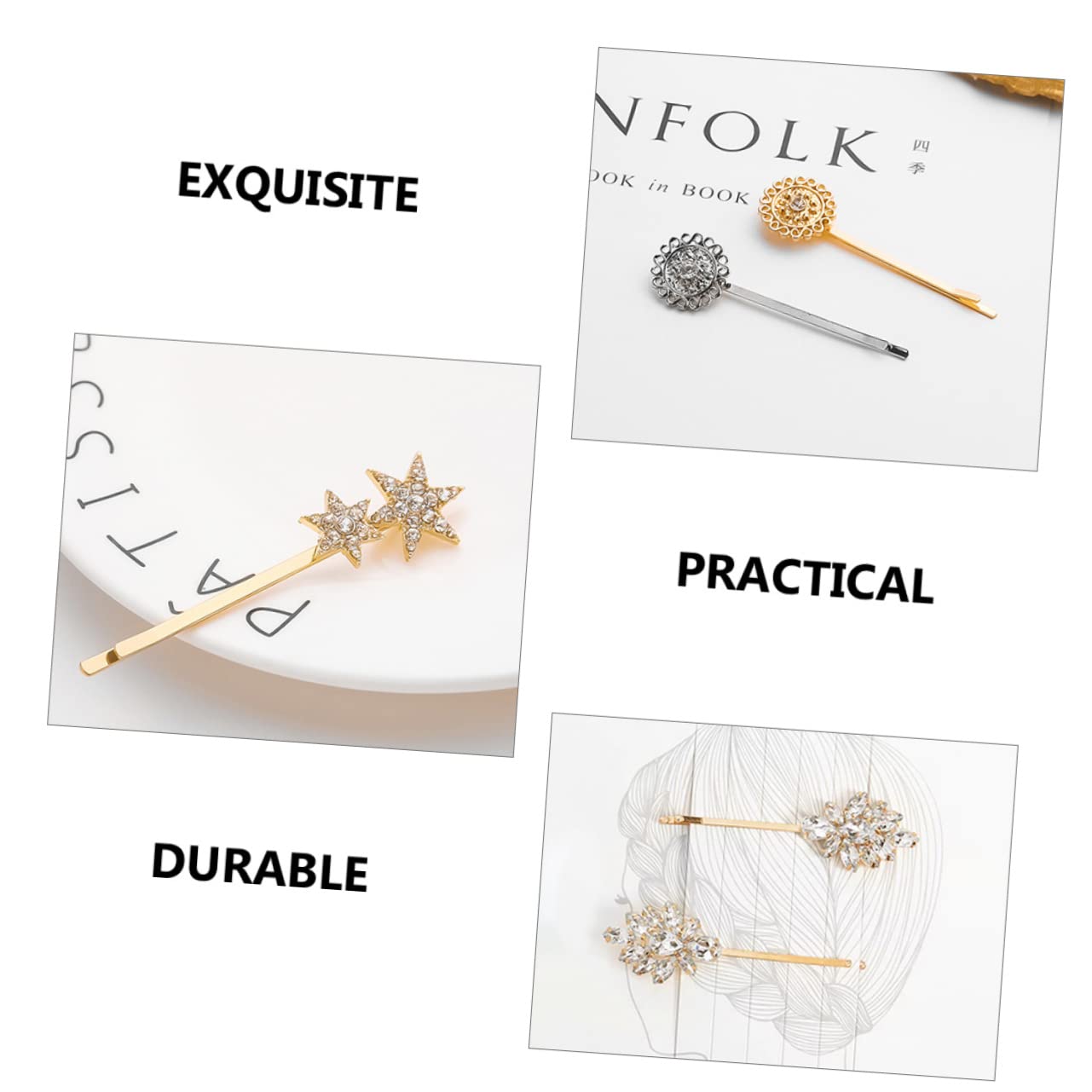 FRCOLOR 20pezzi Fermagli Per Con Strass Accessori Eleganti Per Ragazze e Donne Perfetti Per Matrimoni e Cerimonie
