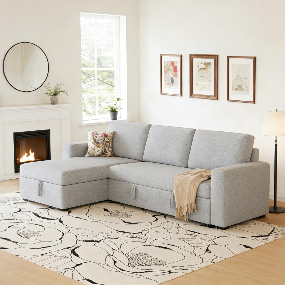 Photo 1 of FAVSH 81" Convertible L-Shaped Sleeper Sofa Bed