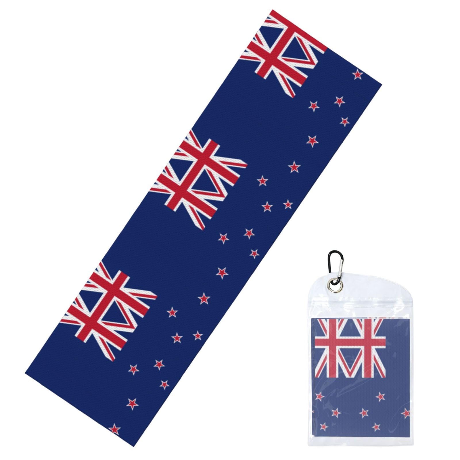 DUYIOKH New Zealand Flag Print Cooling Towel, Portable Towel for Gym Workout Golf Beach World Cup Sports Hot Weather