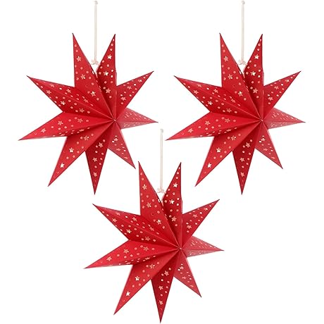 Baluue Christmas Lampshade-3Pcs Stereoscopic Star Shaped Christmas Tree Decoration Lamp