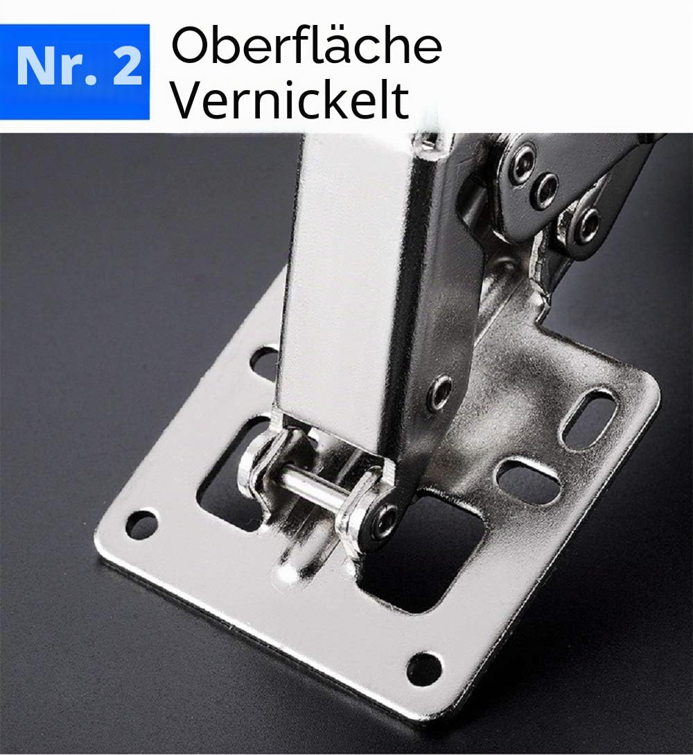2 Stück 175 Grad verdecktes Scharnier, rahmenloses Schrankscharnier, hydraulisch, verstellbare Installation, sanftes Schließen, vollständige Abdeckung