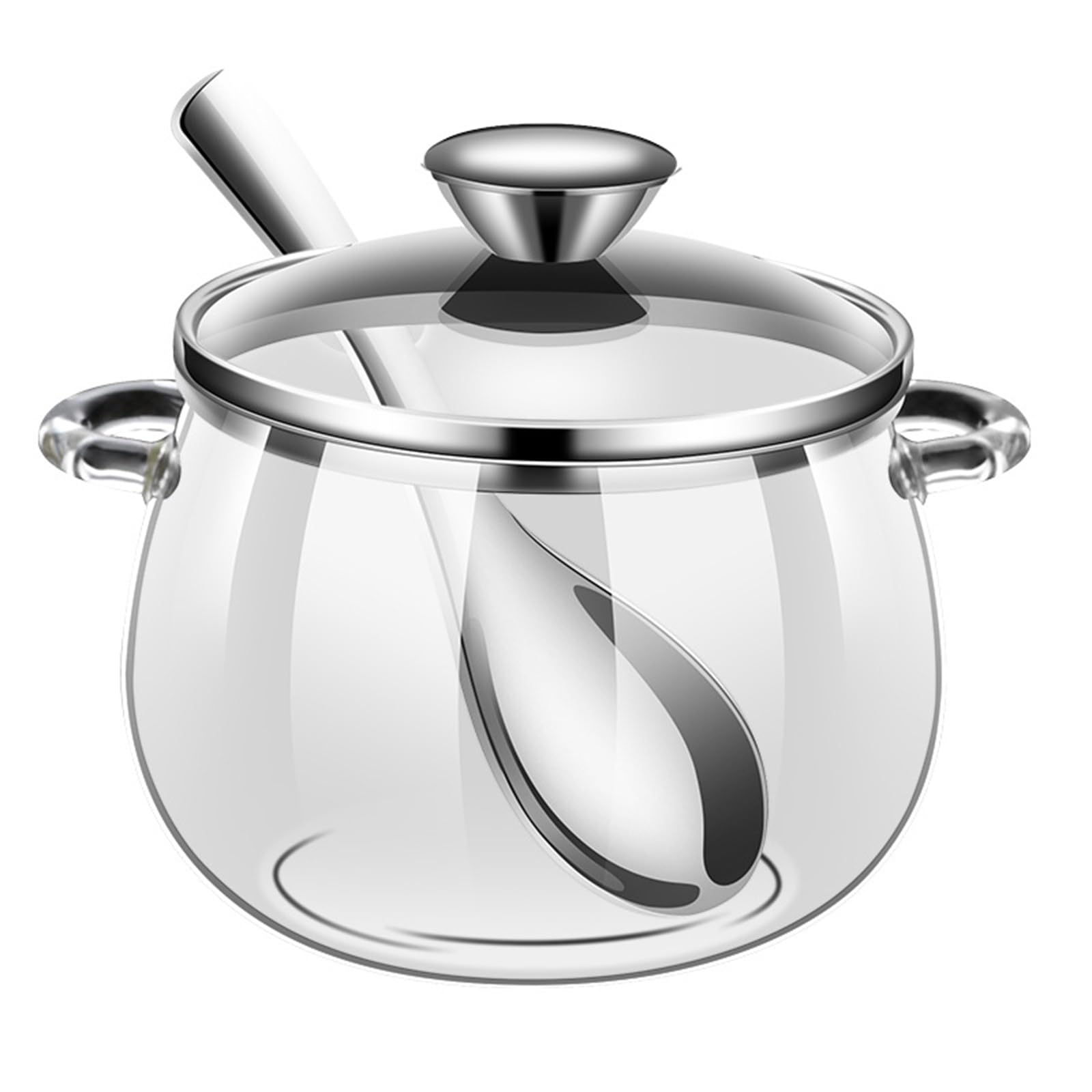 Hsioluted Sturdy Glass and Stainless Steel Kitchen Canister Elegant Glass and Stainless Steel Kitchen Canister with Spoon Storage Jar