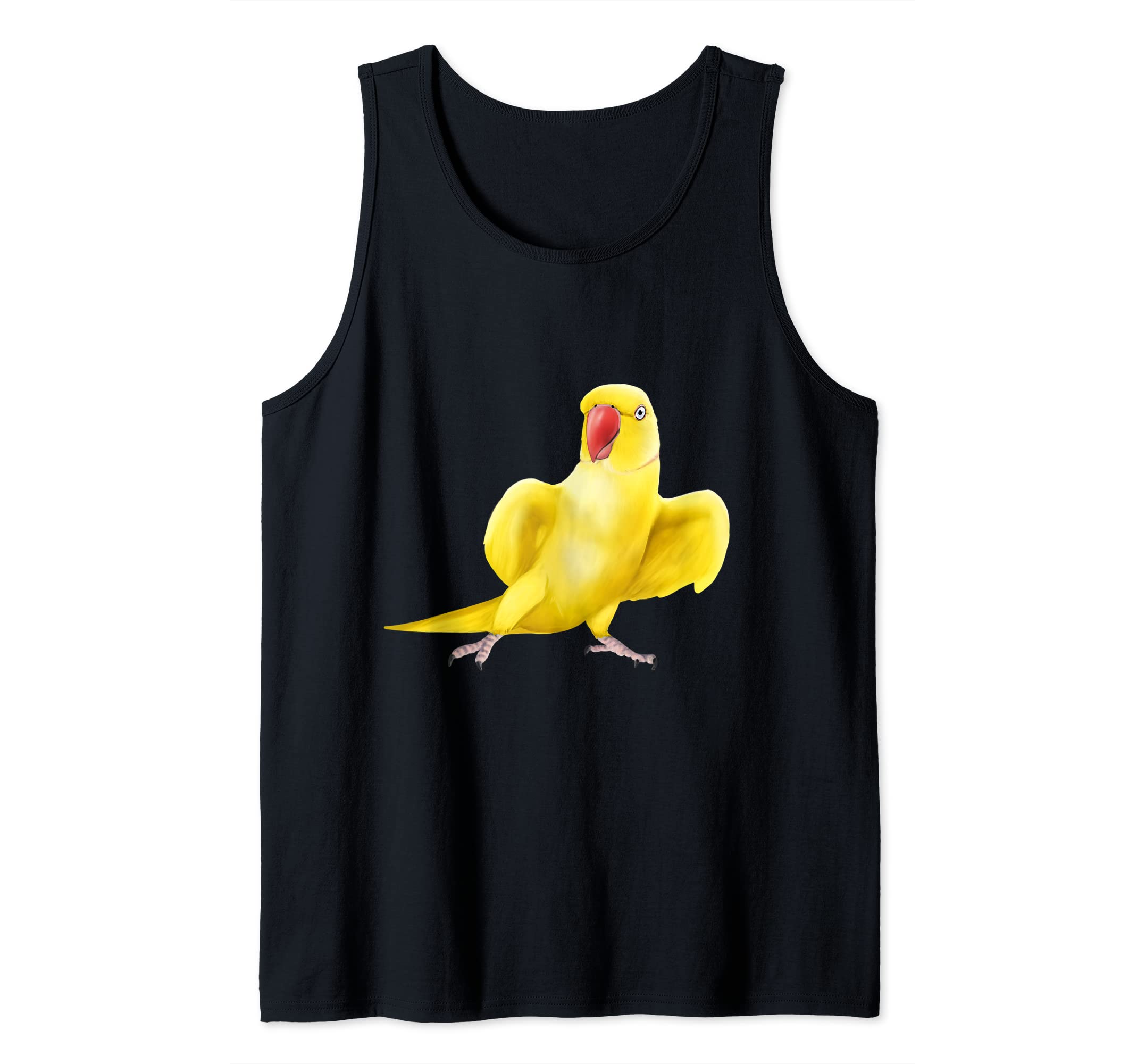 Yellow Indian Ringneck Parrot bird Tank Top, Black, S