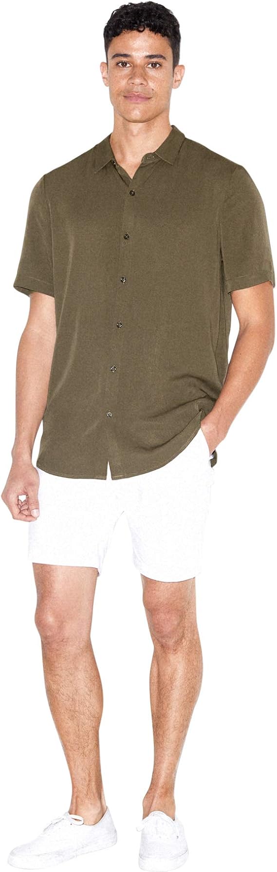 long sleeve button down with shorts