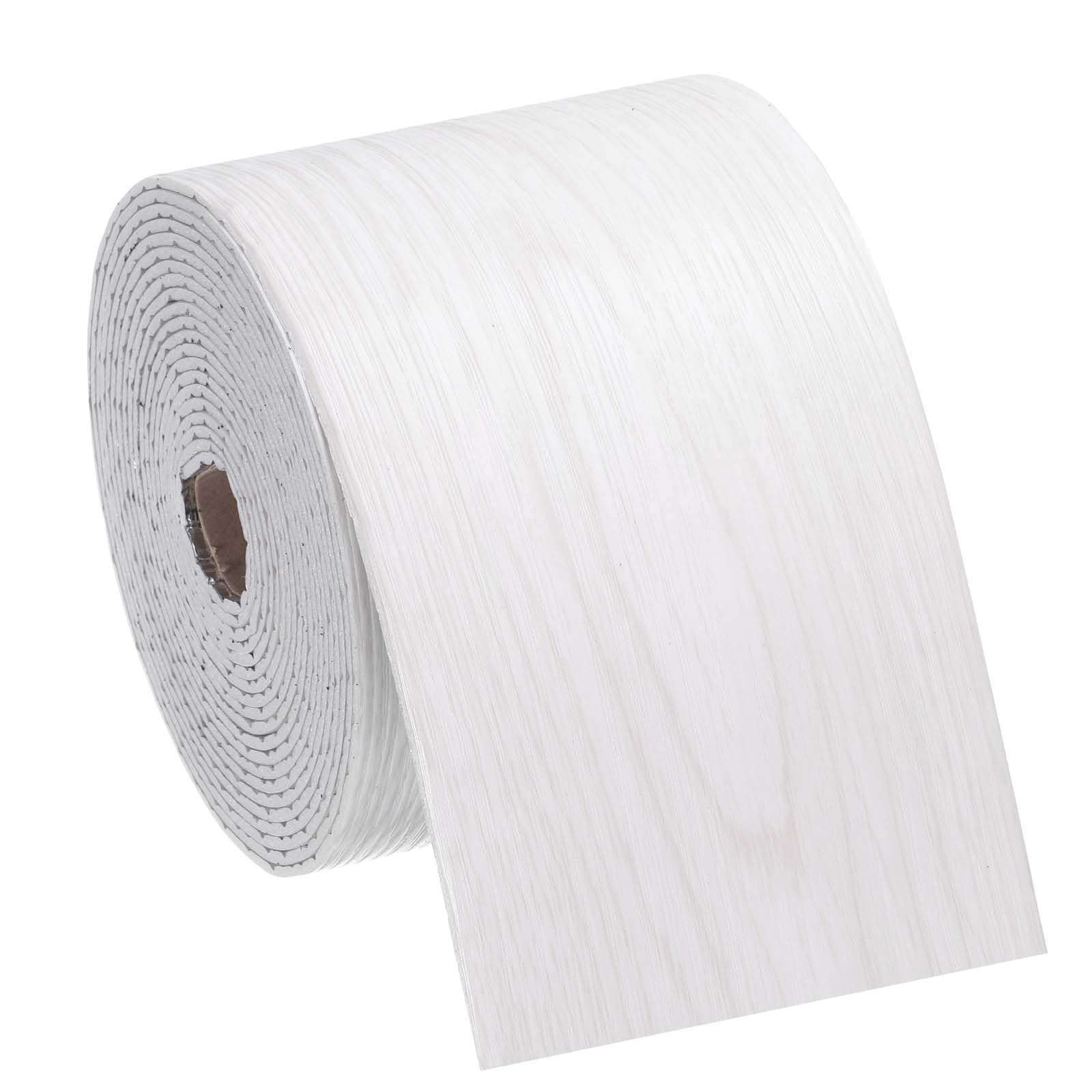 uxcell Peel and Stick Waterproof Wall Border, 4" x 197" White Wood Grain Removable Wallpaper Border Sticker Trim Wall Edging Lines for Wall Corner