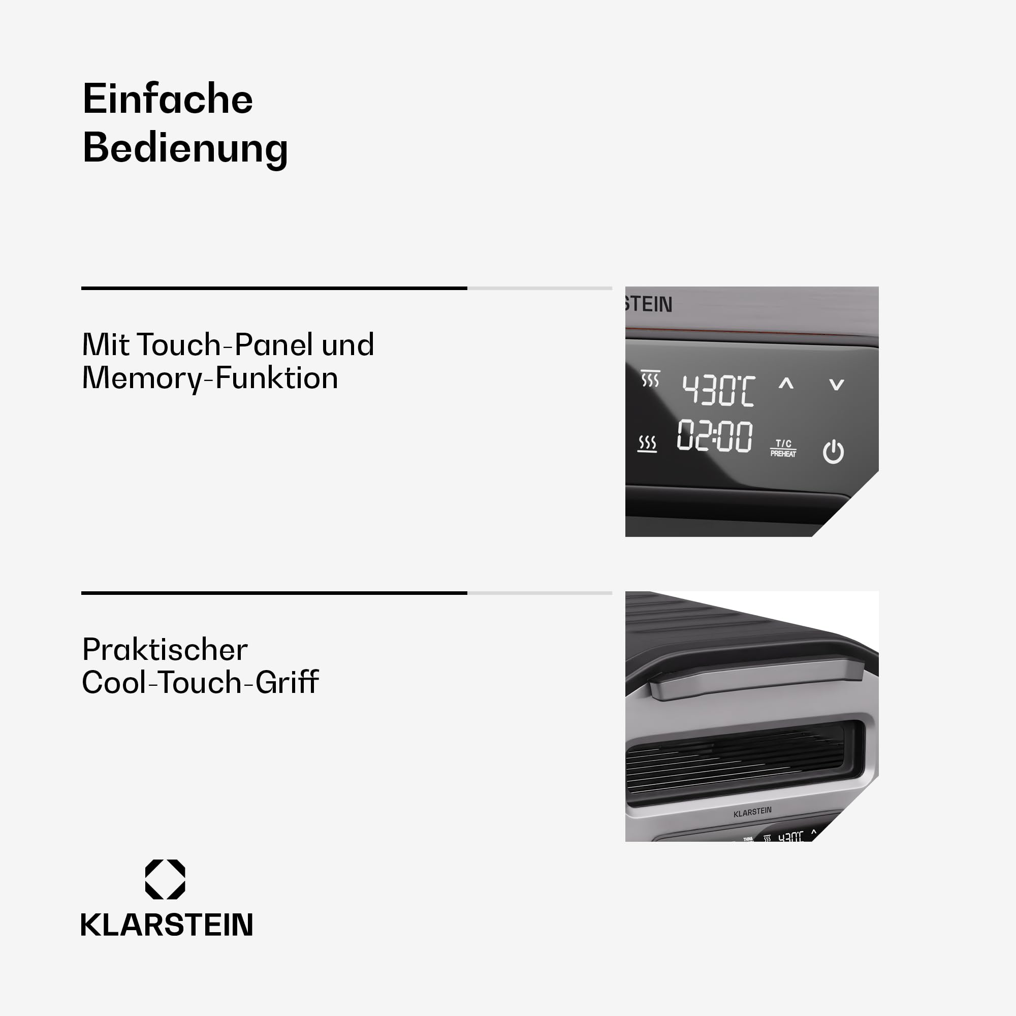 Klarstein PizzaForno elektrischer Pizzaofen - 1700 W, 430 °C, duales Heizsystem, kompakter Elektro-Pizzaofen mit 7 Programmen & digitalem Display, Cool-Touch-Griff, 3-lagige Glastür, Schwarz