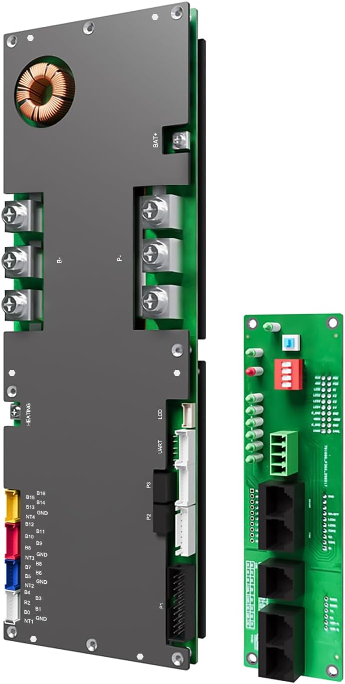 JKBMS Inverter BMS 8S-16S 24V-48V 300A – V19 Home Energy Storage BMS with UART Port, 2A Active Balance, Built-in Bluetooth, RS485 & CAN, for Solar System (JK-PB2A16S30P V19)