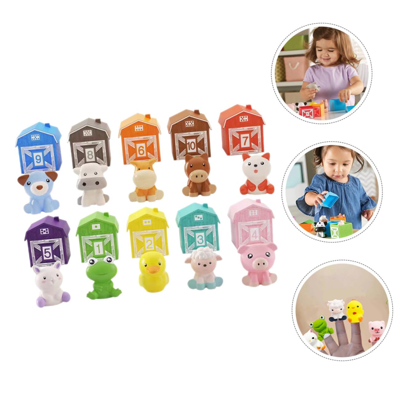 Uonlytech Títeres de Dedo de Animales de Granja para Niños Conjunto de 10 Flexibles y Livianos Perfectos para Fiestas Disfraces y Espectáculos de Dedos
