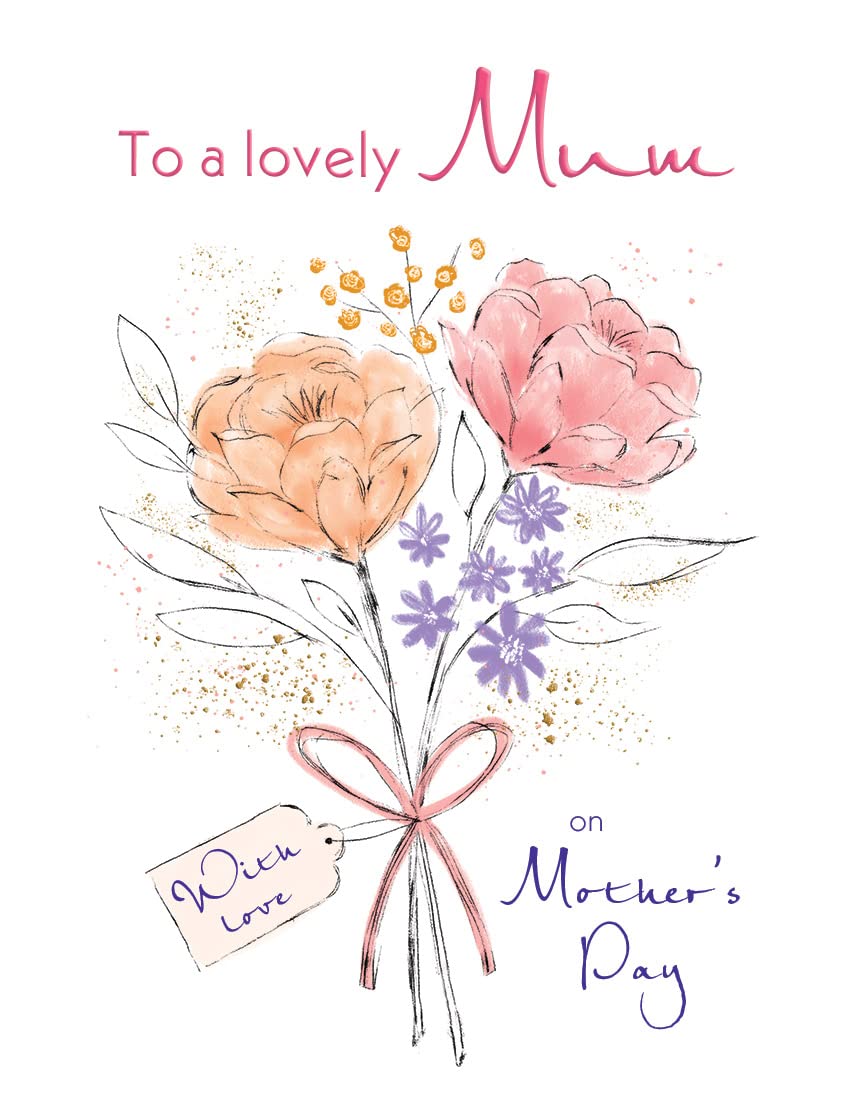 Muttertagskarte 'Lovely Mum' Von Piccadilly – 20,3 X 15,2 Cm | Hochwertig & In UK Designed
