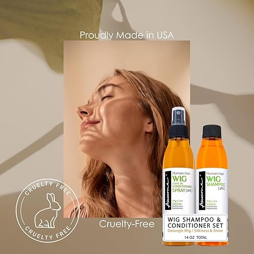 Miniatura 3 de Awesome Peluca de cabello humano sin enjuague en aerosol, pH 5, desenredante y fácil de peinar, promueve la seda, el brillo y la frescura, evitando