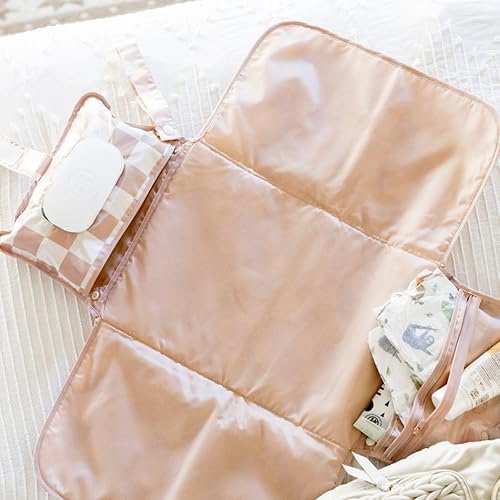Miniatura 6 de Tiny Twinkle Cambiador de pañales portátil, plegable, impermeable, cambiador portátil para viajes, cambiador de bebé con bolsillo inteligente para