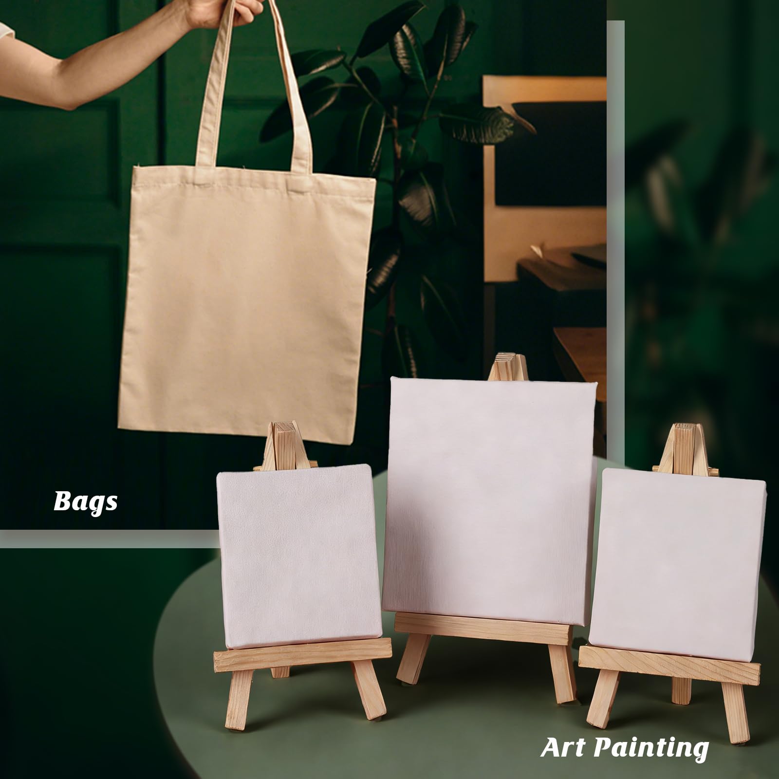 Canvas Fabric by The Yard, Thick Premium Canvas Fabric, 350GSM, Suitable for Painting, Sewing, Bags,Crafts, Embroidery, Handmade Home Decor (Beige, 1 Yard) - 3