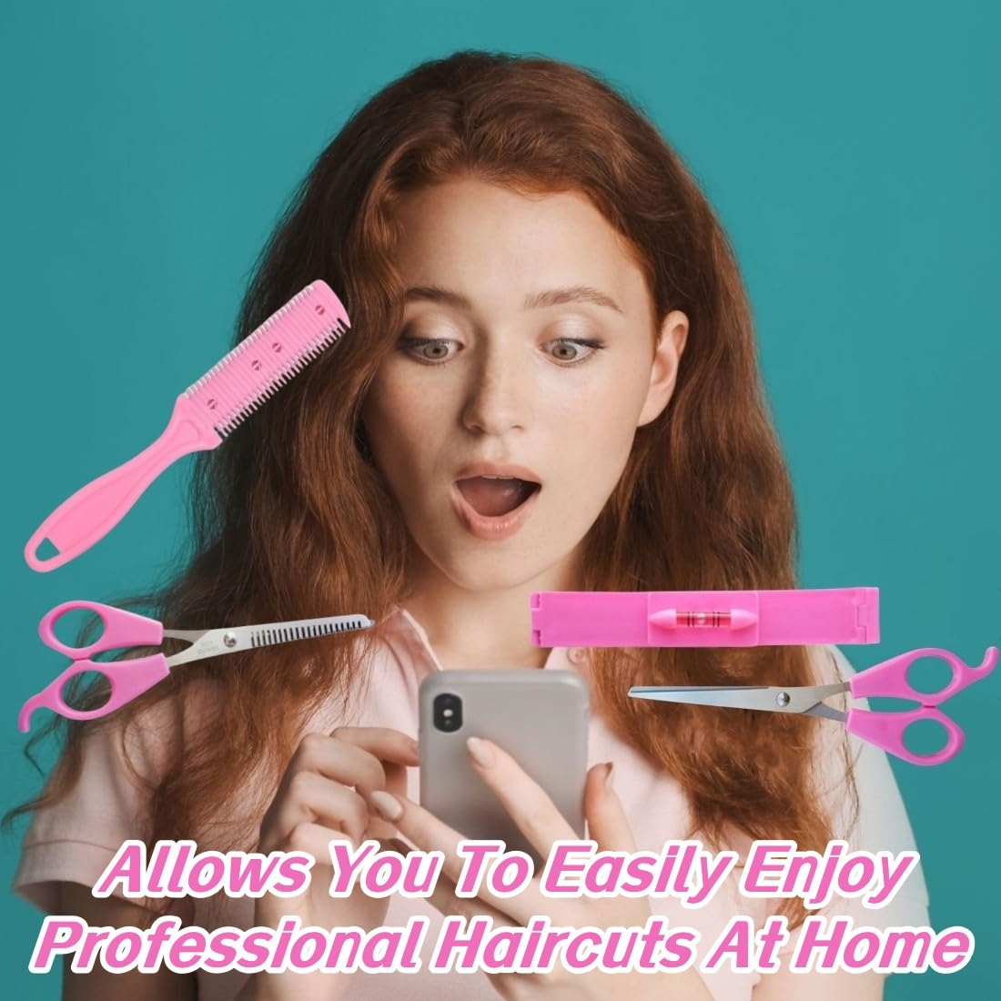 Outils de Coiffure DIY Bricolage Tondeuse, 4 Pièces Kit D'outils de Coupe de Cheveux Bricolage, Accueil Outil de Coupe de Cheveux Ciseaux de Coiffure Professionnels, Coupes De Cheveux Lame Peigne