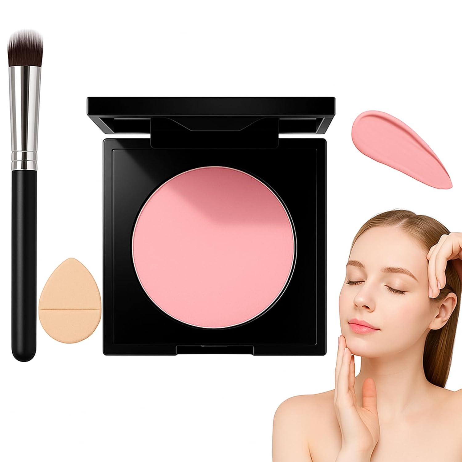 Luminance Under Eye Brightener Concealer with Brush & Puff – Waterproof, Lightweight & Long-Lasting Dark Circle Corrector for Light to Medium Skin Tones