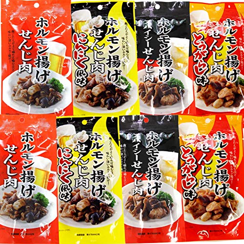 【広島名産】 せんじ肉 ４種類８袋セット（せんじ肉、スパイシーせんじ肉、にんにく風味、とうがらし味）４０ｇ×８ せんじがら 【大黒屋食品】