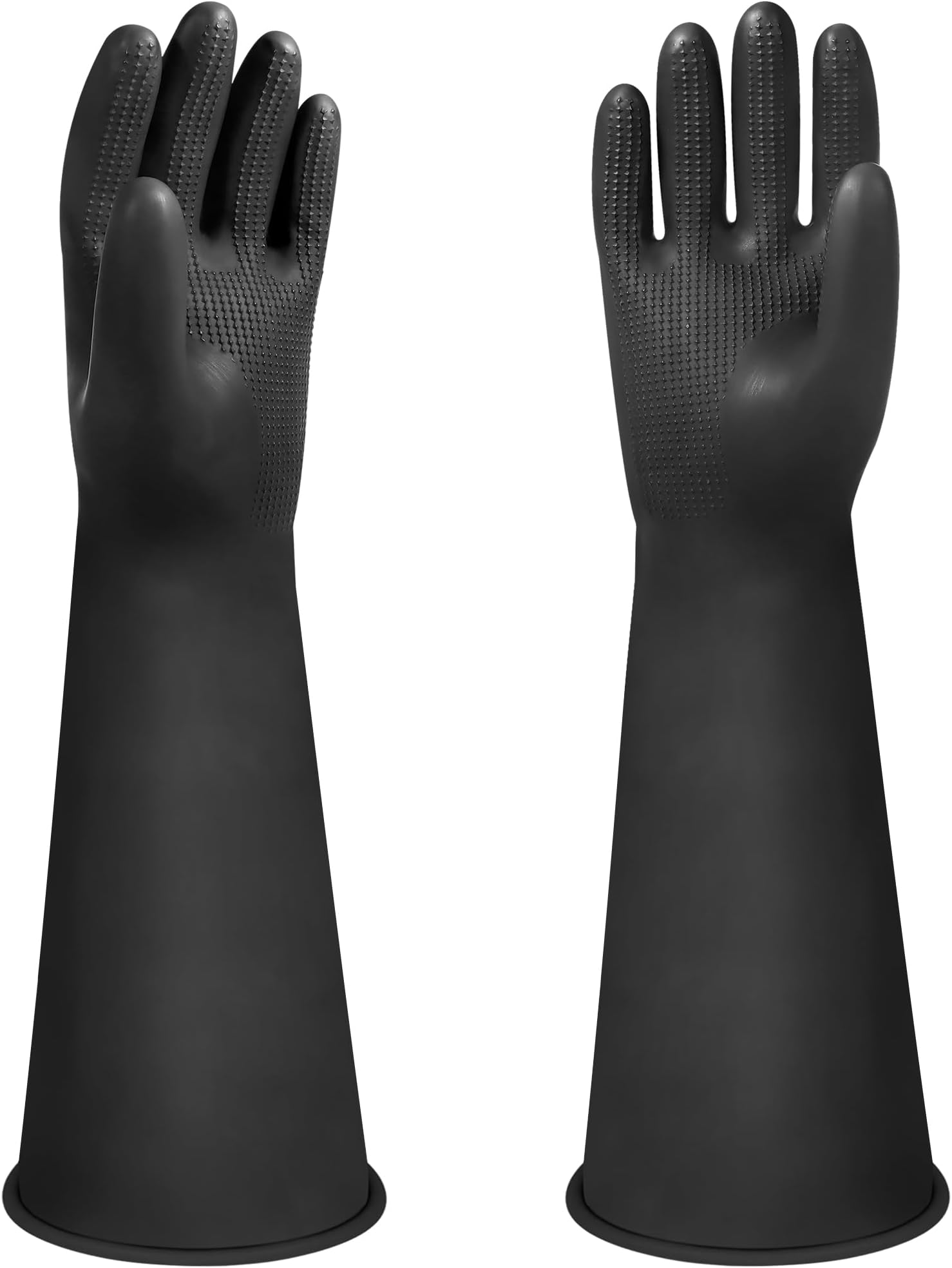 Heavy Duty Rubber Gloves 16" Long Rubber Gloves Drain PPE Safety Gloves Chemical Resistant Gloves Waterproof Work Gloves, Resist Strong Acid, Alkali and Oil, Non-Slip, 1 Pair