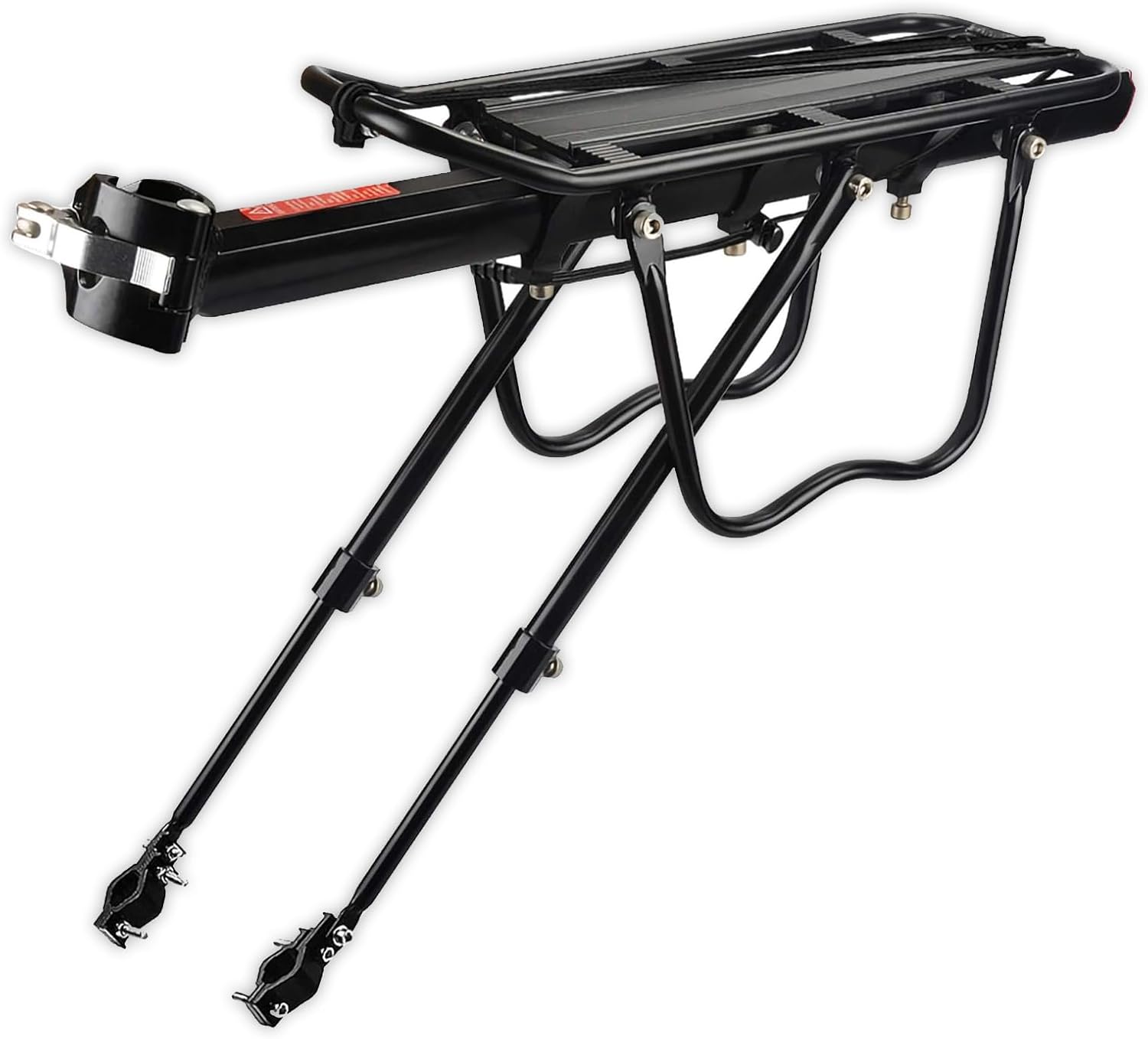 Rear Bike Rack Adjustable Bicycle Rear Cargo Rack Rear Rack Bike Rear Seat Luggage Rack Quick Release Load 90kg Aluminum Alloy Material with Reflector for Cycling