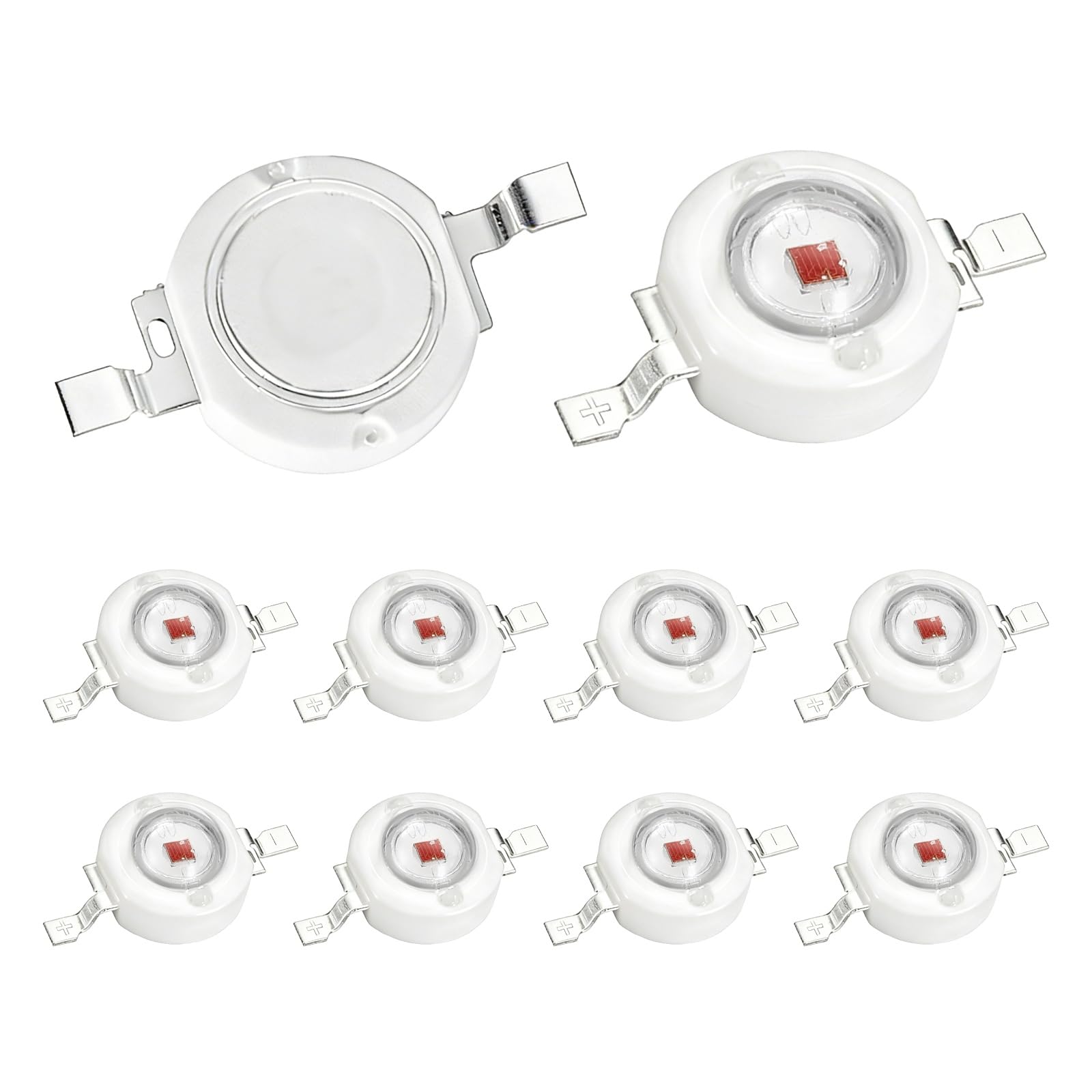 VIAPUICE COB High Power LED Chip 3W Red 3V-3.4V 660NM 450mA-10Pcs