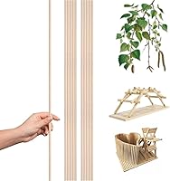 Vista 1 de 10 varillas de madera de abedul – Varillas de madera de 24 x 1/2 pulgadas de largo para manualidades de madera sin terminar, suministros