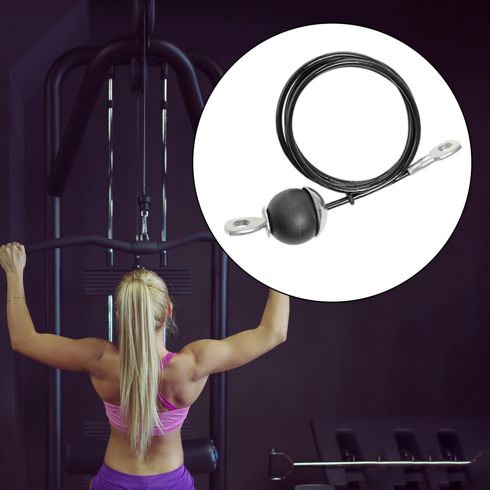 Fitness Cavo Acciaio Fune Pulley Allenamento Palestra Fune Acciaio Installazione Semplice per Funzione Estensione Braccia Adatto a Esercizi