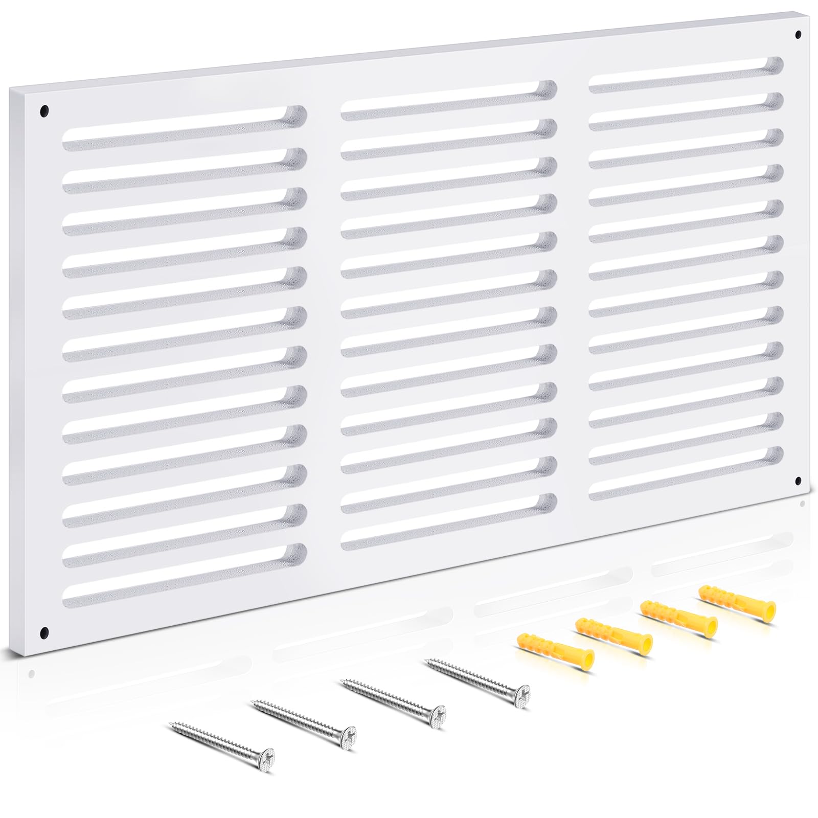 View 1 of 1 Pcs 24 x 12 Inch (Duct Opening) Return Air Vent Cover PVC, White