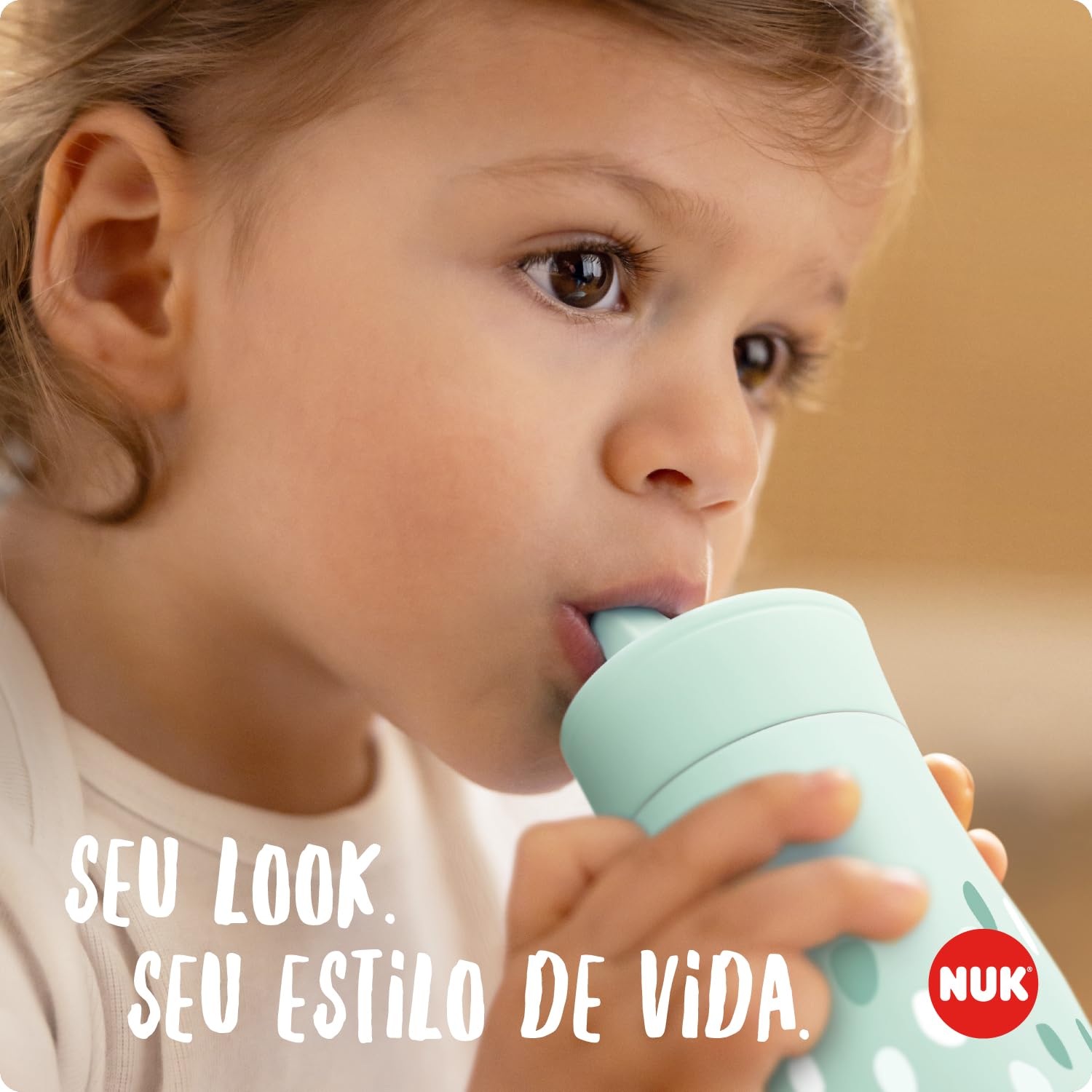 NUK Mini-Me Sip Tazza per bambini | 9+ mesi | 300 ml | Borraccia in acciaio inox per bambini | Beccuccio temperato antigoccia | Infrangibile | Lilac Deer