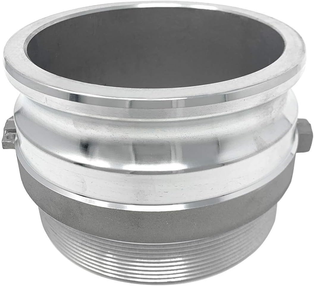 Gloxco Aluminum Type F Cam and Groove Fitting, 6" Male Camlock Adapter x 6" Male NPT (CAM-60-F-AL)