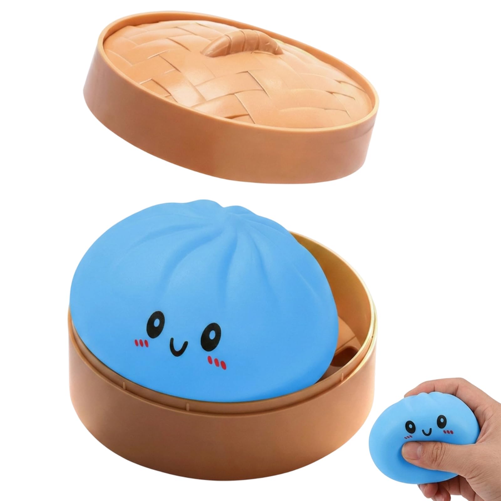 Squishy Dumpling Toy, Realistic Steamed Bun Design Stress Relief, Soft Sensory Fidget Toy for Focus and Relaxation, Blue Dumpling Squishy Toy for Office and Study Use