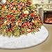 Konsait Plush Christmas Tree Skirt - Round Snow White Xmas Tree Mat Base Cover for Holiday Home Decorations,31Inch/78CM