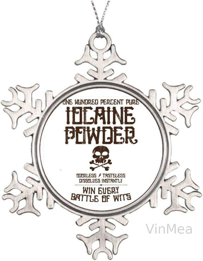 Xmas Hanging Ornament Keepsake Inspired by The Princess Bride - Iocaine Powder Snowflake Ornaments Ideas for Decorating Christmas Trees