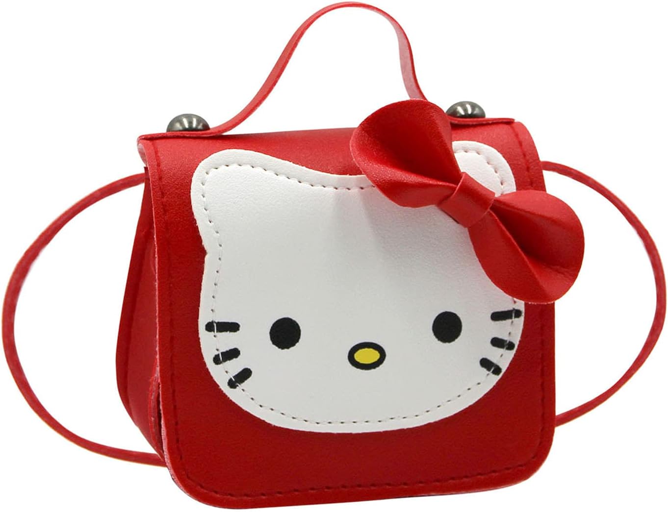 Toddlers Kids Purse Cute Cartoon Bowknot Cat Crossbody Bag Little Girls Small Leather Shoulder Bag Tote Handbag - Image 2