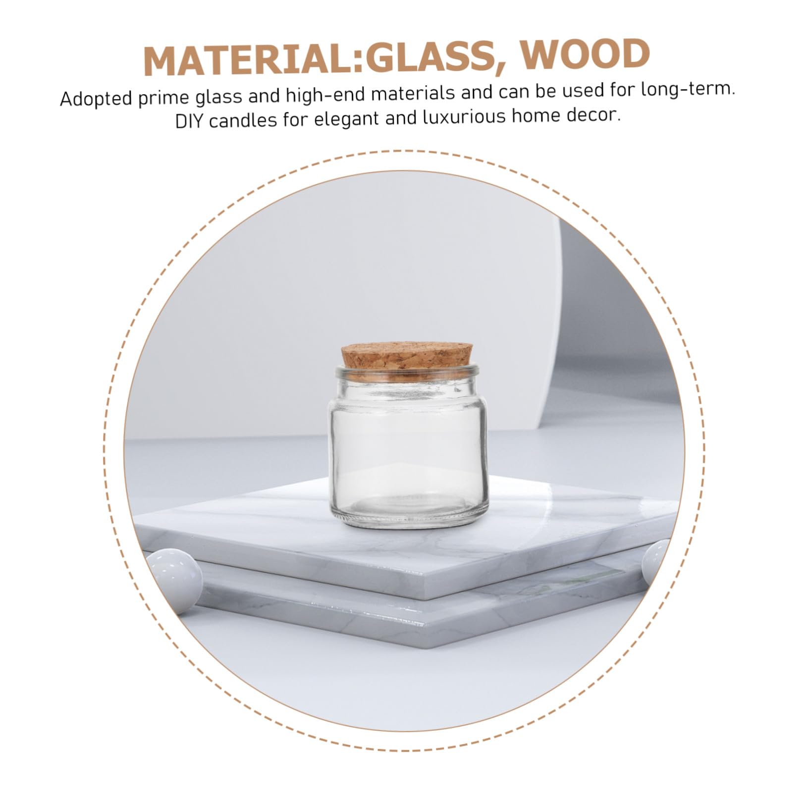 Gatuida 8 Stück Kerzendosen aus Glas mit Holzdeckel Vielseitige Durchsichtige Kerzenhalter für Haushalts und Schlafzimmerdekoration zur Aufbewahrung und Kerzenherstellung
