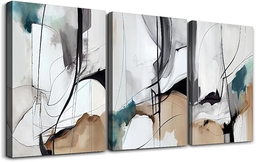 Miniatura 11 de Lienzo decorativo de pared para sala de estar, decoración de pared moderna para dormitorio, oficina, decoración de pared, pintura de 3 piezas, Tinta