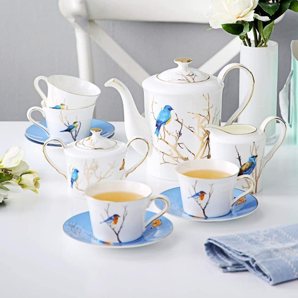 Zestaw Do Herbaty 11 Sztuk Biały Zestaw Herbaty Porcelanowy Dzbanek Na Herbatę Cukiernica Śmietanka Do Mleka 4 Filiżanki I Naczynia Filiżanek Kawy W Domu Akcesoria Kuchenne