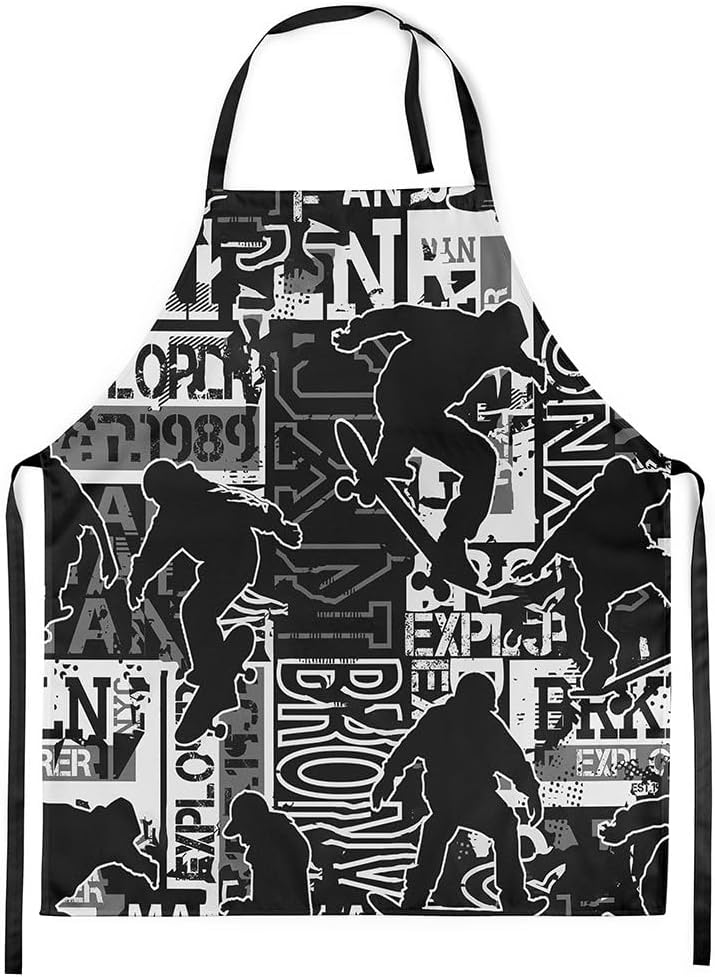 Castle Fairy Delantal de patineta, delantales de cocina deportivos para patineta, niños y adolescentes